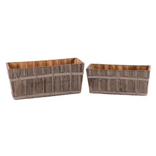 Wooden Rectangular Planter Set