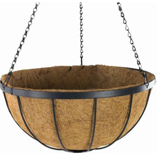 14 INCH ROUND GEORGIAN HANGING BASKET WITH COCO LINER